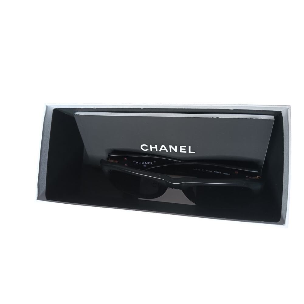 Chanel Sunglasses 02462 90405 Black CC Logo Italy w Box Authentic Designer - Picture 3 of 16